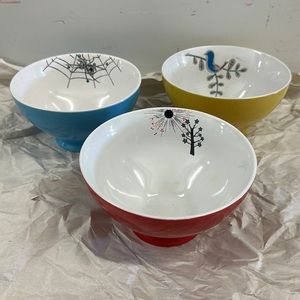 3 small artistic, colorful bowls from Urban Outfitters